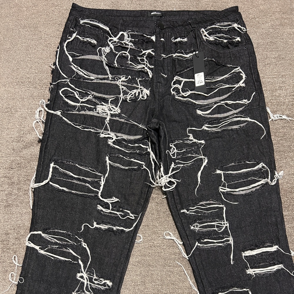 Fashion Nova Men's Black Straight Jeans 40x32